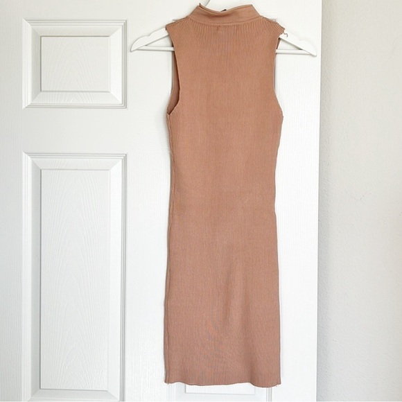 NWT DISSH Aymie Latte Zip Knit Mini Dress - Picture 2 of 7
